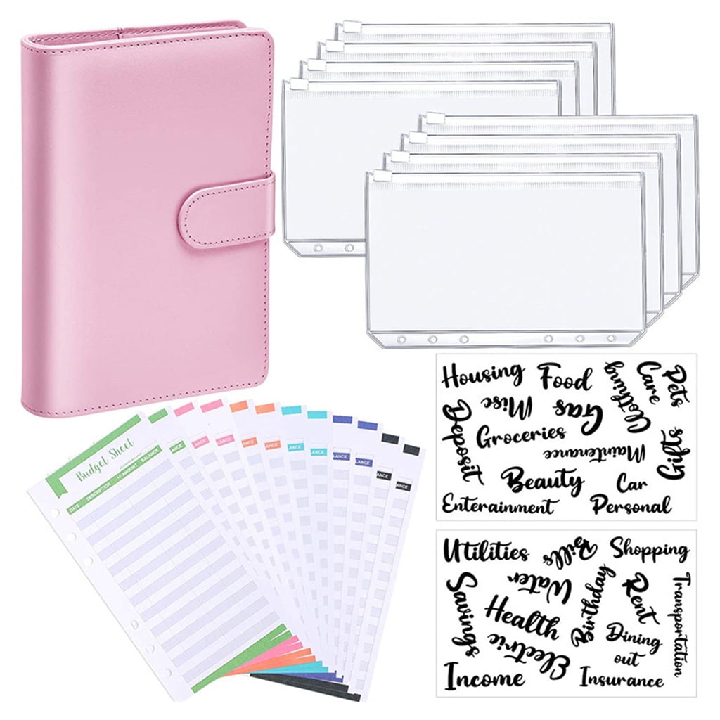 BINYOU Loose Leaf Cover Budget Sheet Zipper Bag Label for Daily Budget  Management Record Storage Manage Things Money Effortless