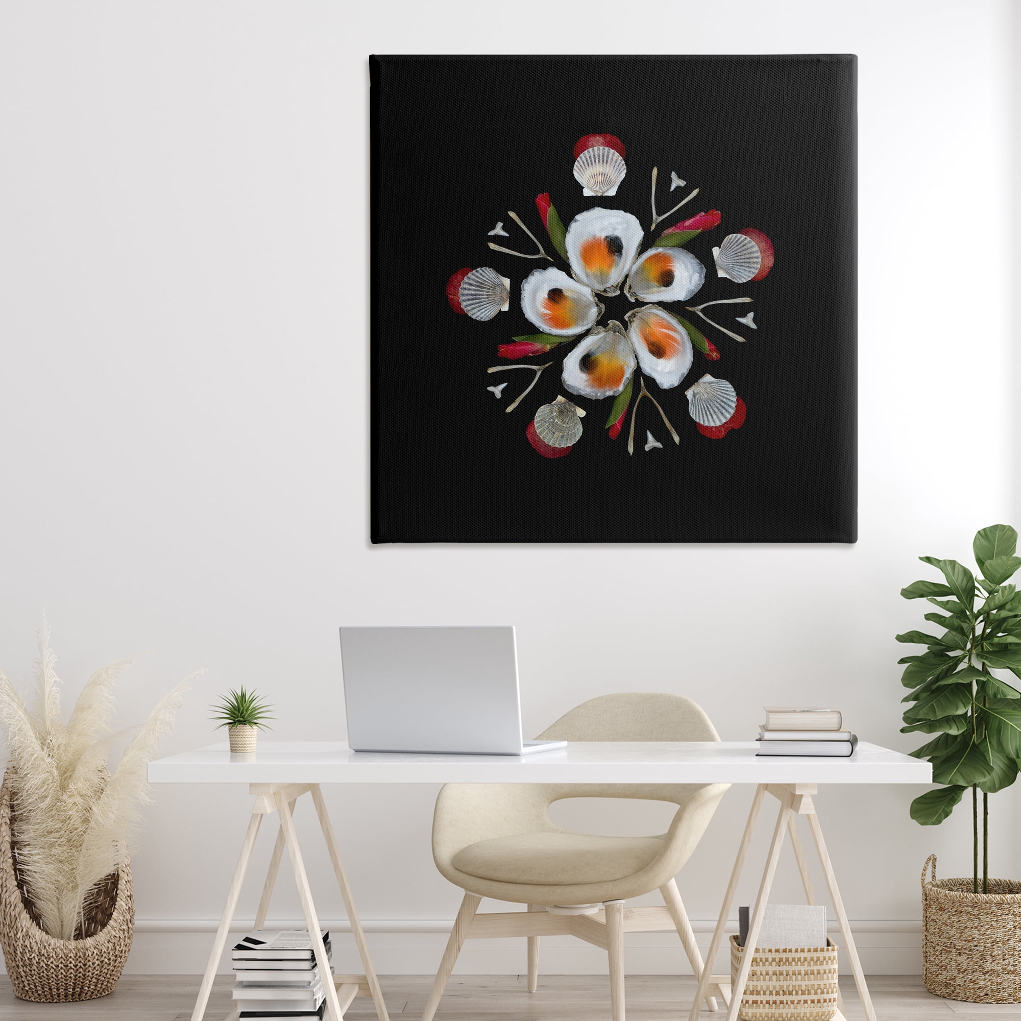 Stupell Industries Nautical Oysters Mandala Canvas Wall Art, design by Beth Adoette