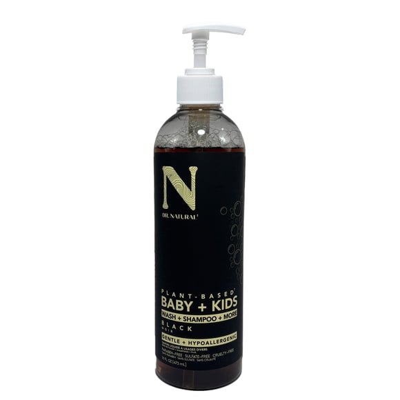 Dr. Natural Shampoo y Jabón Multiusos 473ml. Black. 100% Natural. Bebé y Niño. 100% Hecho de Plantas y Aceites Naturales. Orgánico e Hipoalergénico.