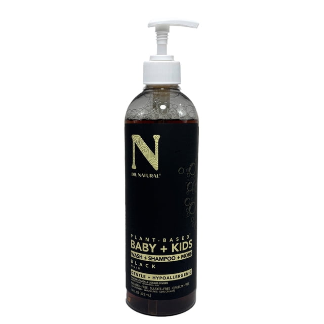 Dr. Natural Shampoo y Jabón Multiusos 473ml. Black. 100% Natural. Bebé y Niño. 100% Hecho de Plantas y Aceites Naturales. Orgánico e Hipoalergénico.