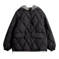 thumbnail image 4 of Parkas de manga larga para mujer, chaqueta de algodón cálida de manga larga para otoño e invierno, abrigo de mujer, 4 of 6