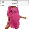 thumbnail image 2 of Traje de baño de gran tamaño para mujer, traje de baño para cubrir la playa, Tops de playa recortados con borla, rosa roja, 2 of 5
