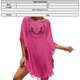 thumbnail image 2 of Traje de baño de gran tamaño para mujer, traje de baño para cubrir la playa, Tops de playa recortados con borla, rosa roja, 2 of 5