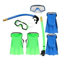 GOOHOCHY Diving Goggles Set Snorkel Swim Flippers Mask Man Child Green