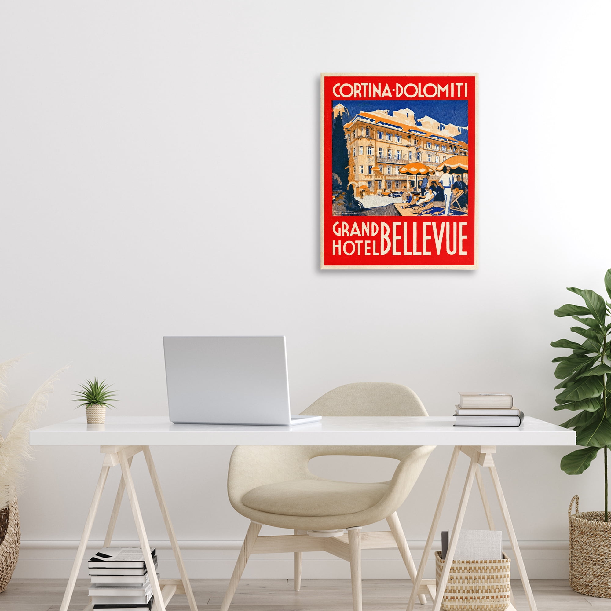 Stupell Industries Grand Hotel Bellevue Vintage Canvas Wall Art, design by Print Collection
