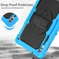 thumbnail image 6 of ELEHOLD Rugged Hybrid Case for Samsung Galaxy Tab S9 Ultra 14.6" 2023 Three-Layer Protection with Built-in Screen Protector 360° Rotating Kickstand Handstrap Shoulder Strap Shockproof Case,Lightblue, 6 of 10