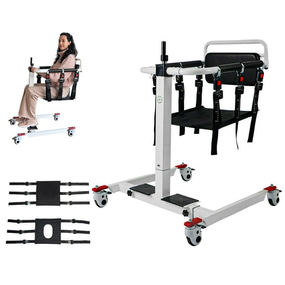 Patient Lift Transfer Chair, Wheelchair to Car Transfer Devices, Shower Chair Lift Aids for Elderly Chair,Lightweight Foldable with Cushion - Patient Lift Transfer Chair with Padded backrest
