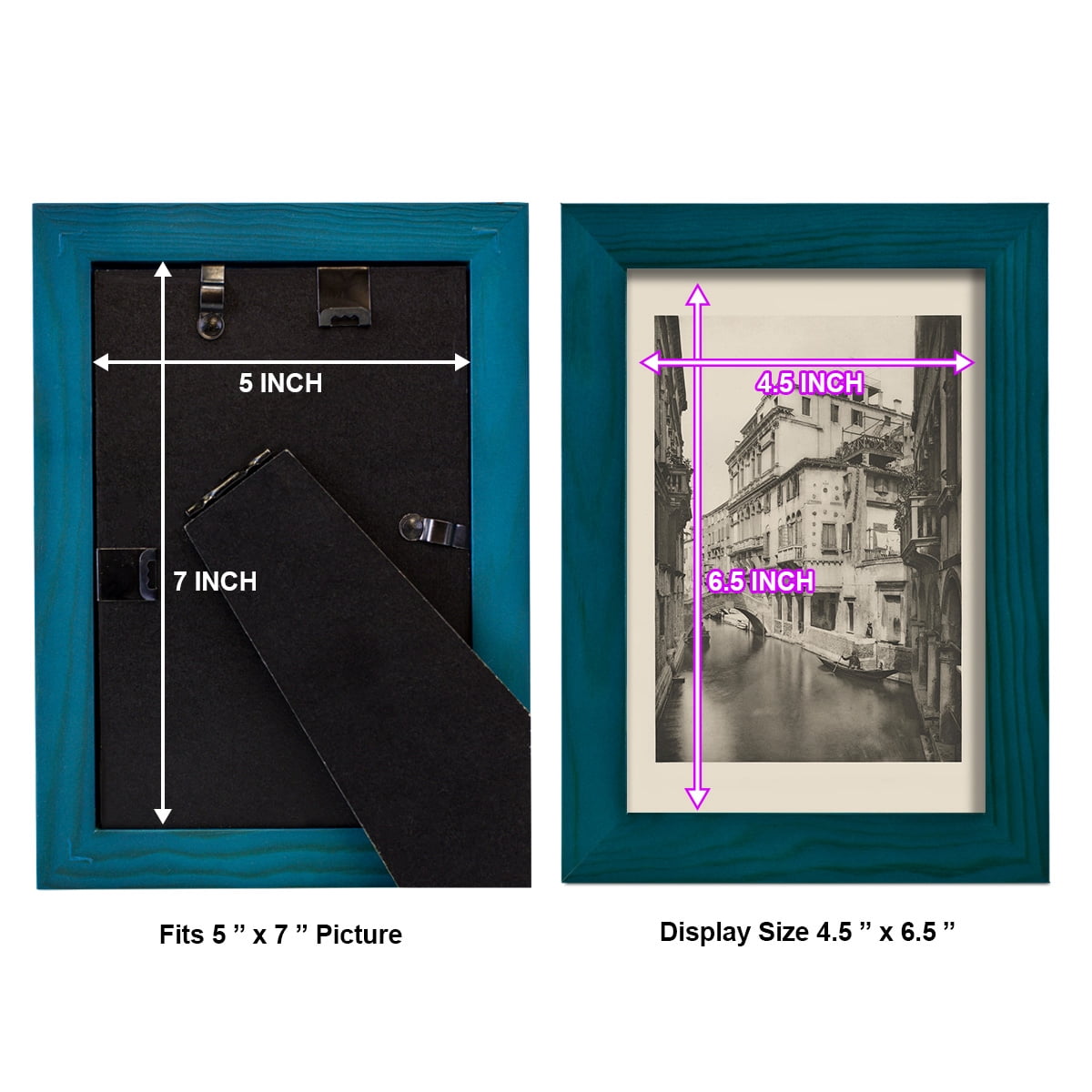 Vintage Views of Venice VI - Framed Print w/glass - Ocean Blue