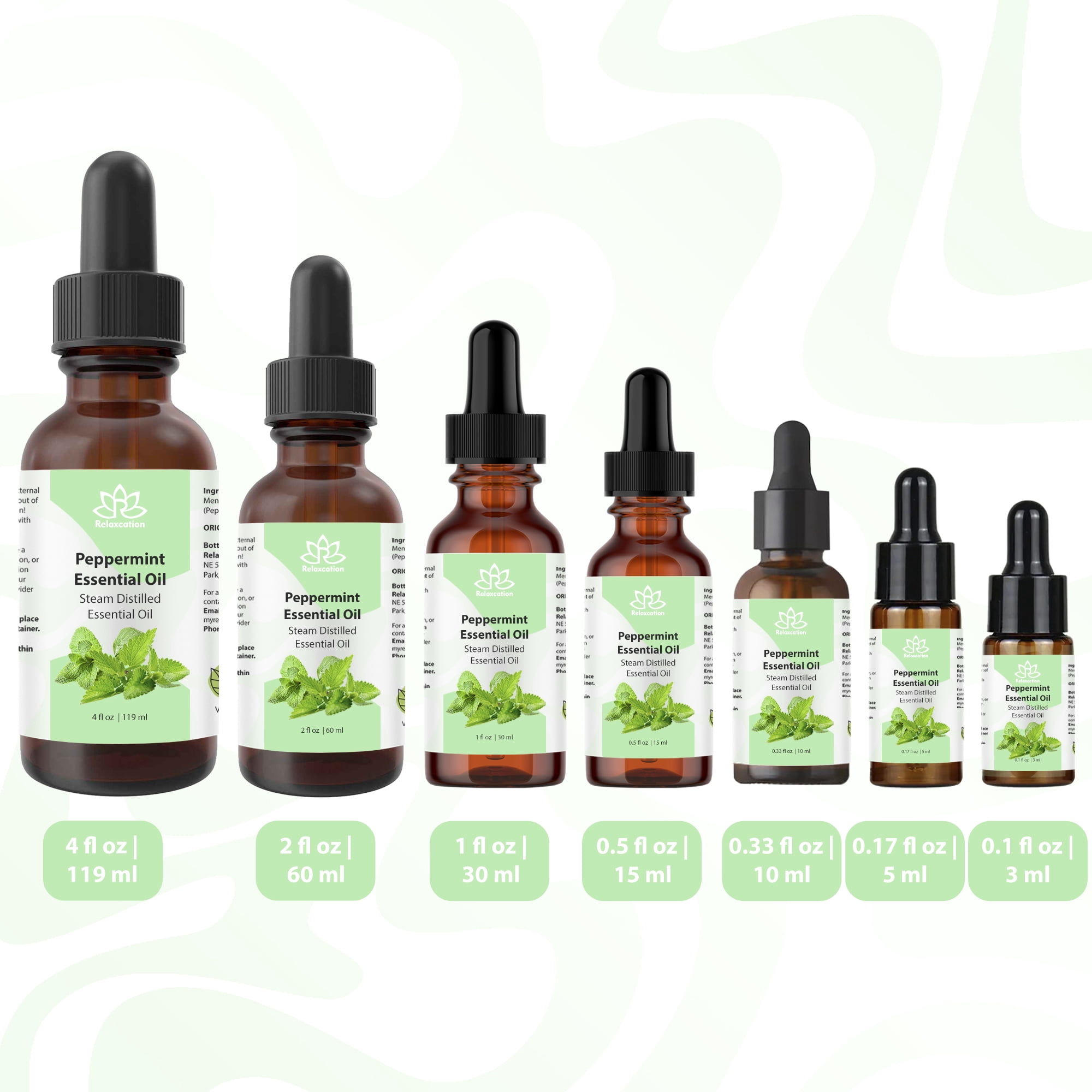 100% Pure Peppermint Essential Oil – Natural & Therapeutic Grade for Aromatherapy, Diffuser, Skin & Hair Care (4 fl.oz)