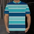 thumbnail image 1 of DecSea Polo à Rayures Larges Ajusté pour Homme avec Poche - Col Contrastant, Manches Courtes, Teinture sur Fil, 1 of 5