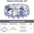 thumbnail image 5 of Blue Chinoiserie Temple Tablecloth Round Oriental Style Chinese Blue Willow Table Cloth Cover Mat Washable Polyester 60 inch Dining Decorative for Holiday Home Party Wedding Picnic, 5 of 6
