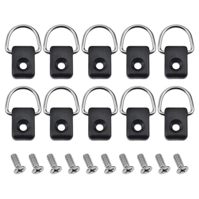 relayinert Kayak D Rings with Screws Kayak Tie Down Loop Waterproof Paddle Board Boat Canoe for SUP Bungee Deck Rigging Loop Kayak Accessories
