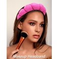 thumbnail image 3 of HUGFEGWE 6 Pack Spa Headband, Makeup Headbands, Face Wash Headband, Skincare Headbands, Rose Pink Sponge Hair Band Bow Tie Spa Head Band for Washing Face Wristband Set Women Girls Hair AZ824-17533, 3 of 9