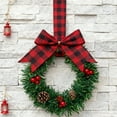 thumbnail image 7 of Yucurem 1 Pieces Christmas Kitchen Cabinet Wreath, Mini Vintage Kitchen Wreaths with Bow, Pine Cone & Red Berry for Xmas Window Indoor Chair Fireplace Porch Decor, 5 Inch, 7 of 7