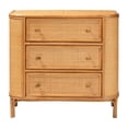 thumbnail image 3 of bali & pari Radenza Bohemian Light Honey Rattan 3-Drawer Storage Cabinet, 3 of 6