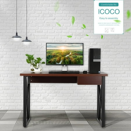 Icoco Computer Desk Laptop Pc Table With Storage Drawer For Home Icoco Computer Desk Laptop Pc Table With Storage Drawer For Home Office Desktop