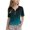 Dark Blue, variant on Lopecy-Sta Button Down Casual V Neck Shirt for Girls Gradient Print Short Sleeve Kids Top 10-11 Years