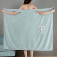 thumbnail image 4 of Toalla de baño envolvente para mujer, envoltura de ducha de microfibra absorbente con bolsillo, cierre ajustable de botón, tela suave y amigable con la piel, múltiples colores, 4 of 6