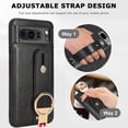 thumbnail image 4 of Compatible Google Pixel 8 Case with Stand & Hand Strap,Shockproof PU Leather Cover with Anti-Lost Detachable Lanyard Protector Case for Pixel 8 Phone Case with Ring,Pixel 8 Leather Case Black, 4 of 14