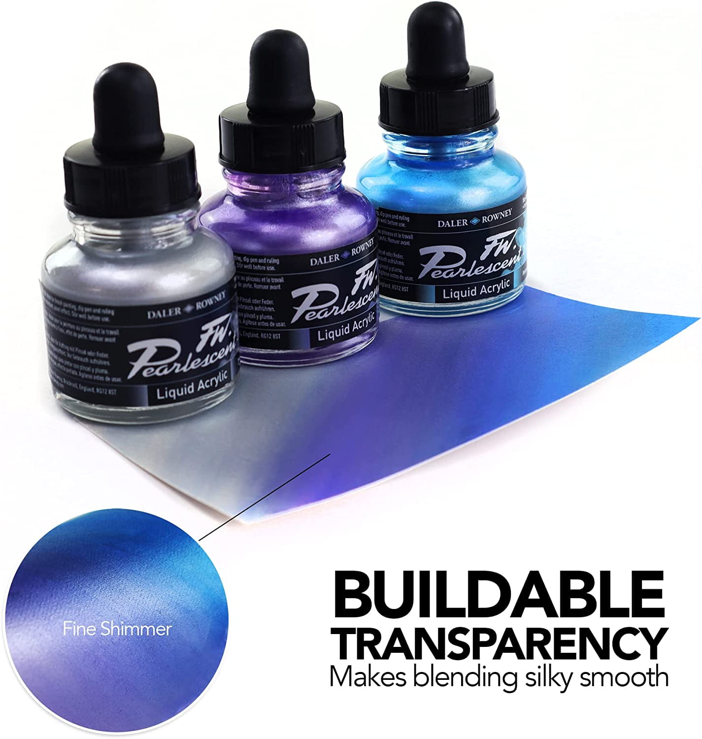 DALER ROWNEY - Encre Acrylique Liquide FW Pearlescent