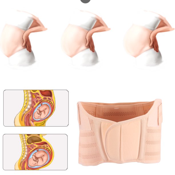 Cinturón de Embarazo Ajustable, Apoyo Abdominal y Lumbar para Mujeres Embarazadas, Tejido Respirable Elástico Respaldo de la Espalda Aliviar el Dolor Postura Correcta para la Nueva Madre (XL) Unbranded FS00450-02