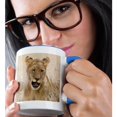 thumbnail image 2 of Tanzania. Lion Cub After Kill In Serengeti Np.-Af45 Rbe0073 - Ralph H. Bendjebar, 11oz Two-Tone Blue Mug, 2 of 7