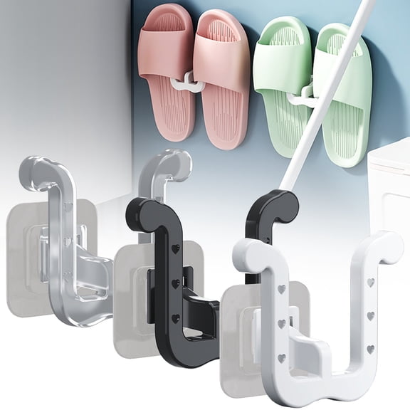 Quick Draining Slipper Organizer Punch Free Wall Mount Shoe Holder Multifunctional Shoe Hanger For Bathroom Entrance Living Room Door Saving Storage