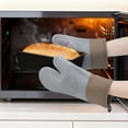 thumbnail image 5 of REGALWOVEN Soft Silicone and Cotton Oven Mitts, Heat-Resistant Cooking Gloves, Flexible Gripping for Baking, Grilling, 2 Pcs Kitchen Mitts Gray 11.2x7.7inch, 5 of 6