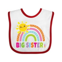 Inktastic Family Big Sister with Rainbow Girls Baby Bib