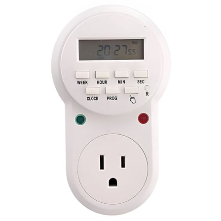 GJX 63A USA Series Electronic Programmable Timer Switch Weekly Digital Timer (White)