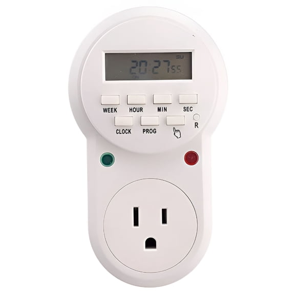 GJX 63A USA Series Electronic Programmable Timer Switch Weekly Digital Timer (White)