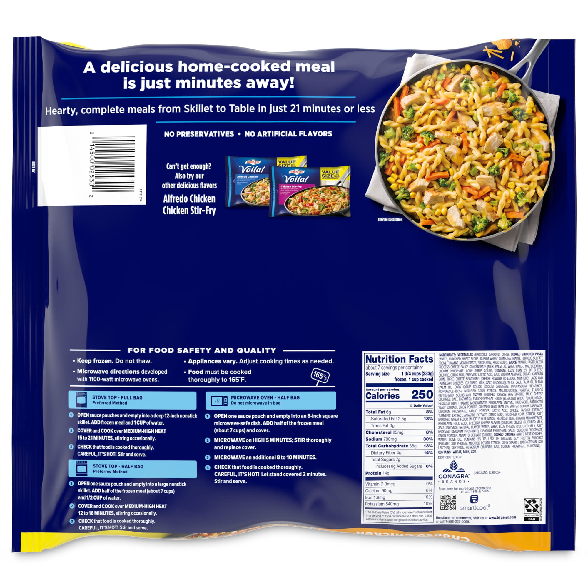 Birds Eye Voila! Cheesy Chicken, Frozen Meal, 60 oz. Value Size Bag