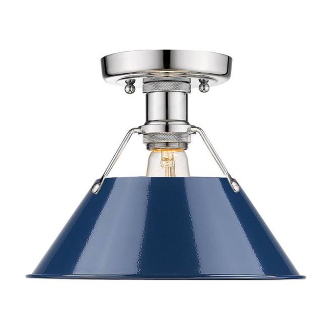 Golden Lighting 3306-FM CH-NVY Support Encastré, Marine & Chrome