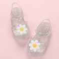 thumbnail image 2 of Dengmore Toddler Sandles Girls Jelly Sandals Rubber Sole Closed Toe Princess Flat Flower Summer Shoes, White, 2-9 Years Old, 2 of 6