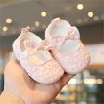 thumbnail image 3 of Cute Baby Girls Mary Jane Flats Cute Floral Lace Wedding Dress Shoes Non-Slip Newborn Crib Shoes, 3 of 6