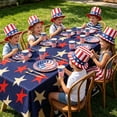 thumbnail image 4 of XGFHYJEH 4th of July Tablecloth, Patriotic Tablecloth Round, Red and Blue Print Table Cloth for Indoor Outdoor, Table Flag for Independence Day Kitchen Table Decorations for Dinner, 150*200cm, 4 of 5