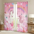 thumbnail image 2 of Erosebridal Unicorn Curtains Bedroom 42"X63" Pink Purple Unicorn Window Curtains Drapes with Rainbow Diomand Galaxy Stars Fantasy Room Decor Rainbow Unicorn Darkening Curtains, 2 of 6