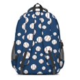 thumbnail image 3 of Baseballs Blue Pattern Backpack for School, Cute School Bag with Adjustable Shoulder Straps and Padded Back, 16.9"x12.6"x5.9", 3 of 5