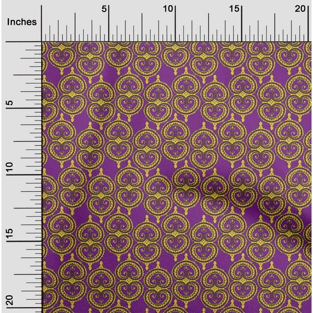 oneOone Viscose Chiffon Fabric Swirl Block Print Fabric By The Yard 42 Inch Wide