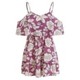 thumbnail image 4 of AMERTEER Femmes Bretelles Floral Robe Sans Manches V Cou A-Doublé Été Décontracté Rue Midi Plage Robe Robe Sundress, 4 of 6