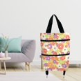 thumbnail image 1 of Carrito de grande, caja de almacenamiento con ruedas, bolsa con ruedas, bolsas de comestibles impresas, organizador de alimentos, carritos de comestibles Flor naranja perfecl Carro de compras, 1 of 8