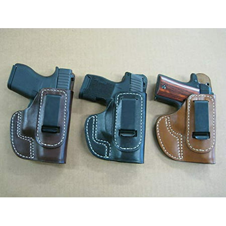 USA Gun Holsters IWB Leather in The Waistband Concealed Carry Holster for Mossberg MC1sc 9mm Pistol Dark Brown Left