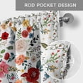 thumbnail image 6 of Watercolor Flowers Farmhouse Short Window Curtain Valances, Farmhouse Spring Floral Botanical Rod Pocket Kitchen Valances for Living Room Bedroom Bathroom Cafe 60" x 18", 6 of 8