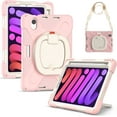thumbnail image 2 of iPad Mini 6 Case 6th Generation 360°Rotatable Stand with Shoulder Strap Handle Pencil Holder Heavy Duty Shockproof Silicone Protective Case for iPad mini6 2021, 2 of 9