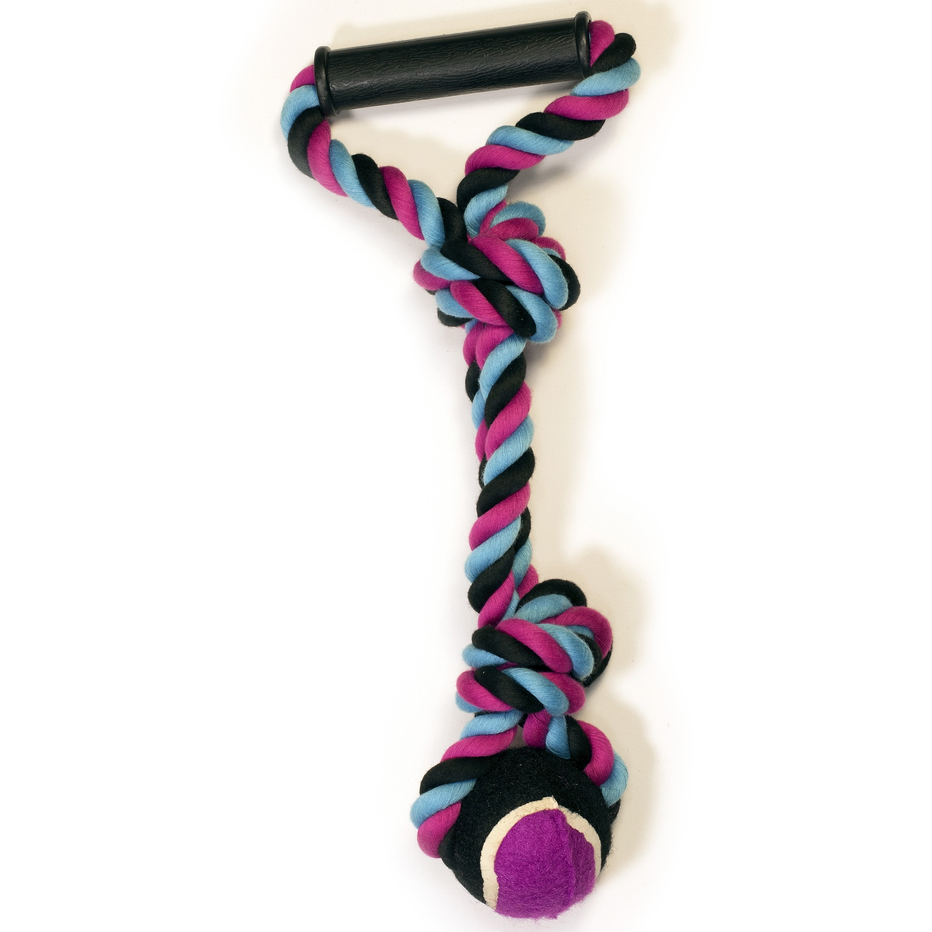 Pet Champion 2 Knot Medium Rope Ball Dog Toy with Handle