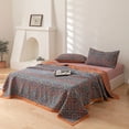 thumbnail image 4 of Manta de gasa de algodón 100 % hilo teñido ropa de cama Jacquard cama punto a cuadros colcha hogar mantas cubrecama colcha para la cama, 4 of 5