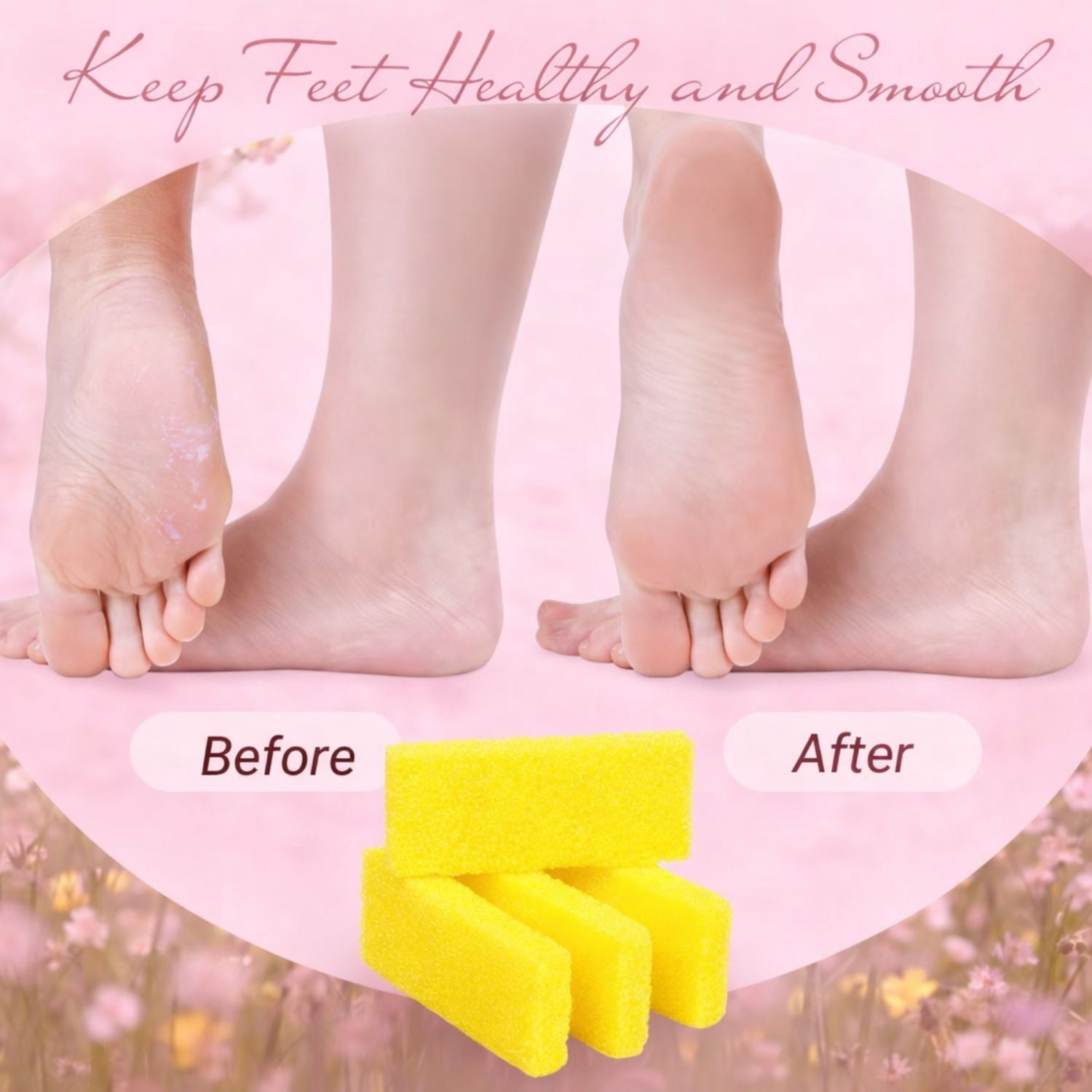 TP Plastic Disposable Foot Scrubber Sponge Pads Pedicure Pumice Stone for Feet Callus Remover Medium Coarse Yellow 1600Pcs
