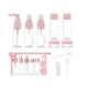 thumbnail image 1 of Kit Botellas Portátiles De Viaje Para Cosméticos 11 Uds Xtellar rosa, 1 of 4