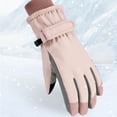 thumbnail image 2 of GENEMA Women Winter Waterproof Touchscreen Snow Gloves Floral Embroidery Thermal Insulated Warm Non-Slip Outdoor Cycling Snowboard Mittens, 2 of 15