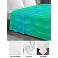 thumbnail image 6 of Teal Blue Ombre California King Size Flat Sheet, Wrinkleproof & Fadeproof Cooling Flat Bed Sheet Only, Modern Geometric Abstract Art Aesthetics Breathable Soft Bedding Top Sheets 108 x 98 Inches, 6 of 8